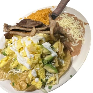 Chilaquiles Rice & Beans and Eggs