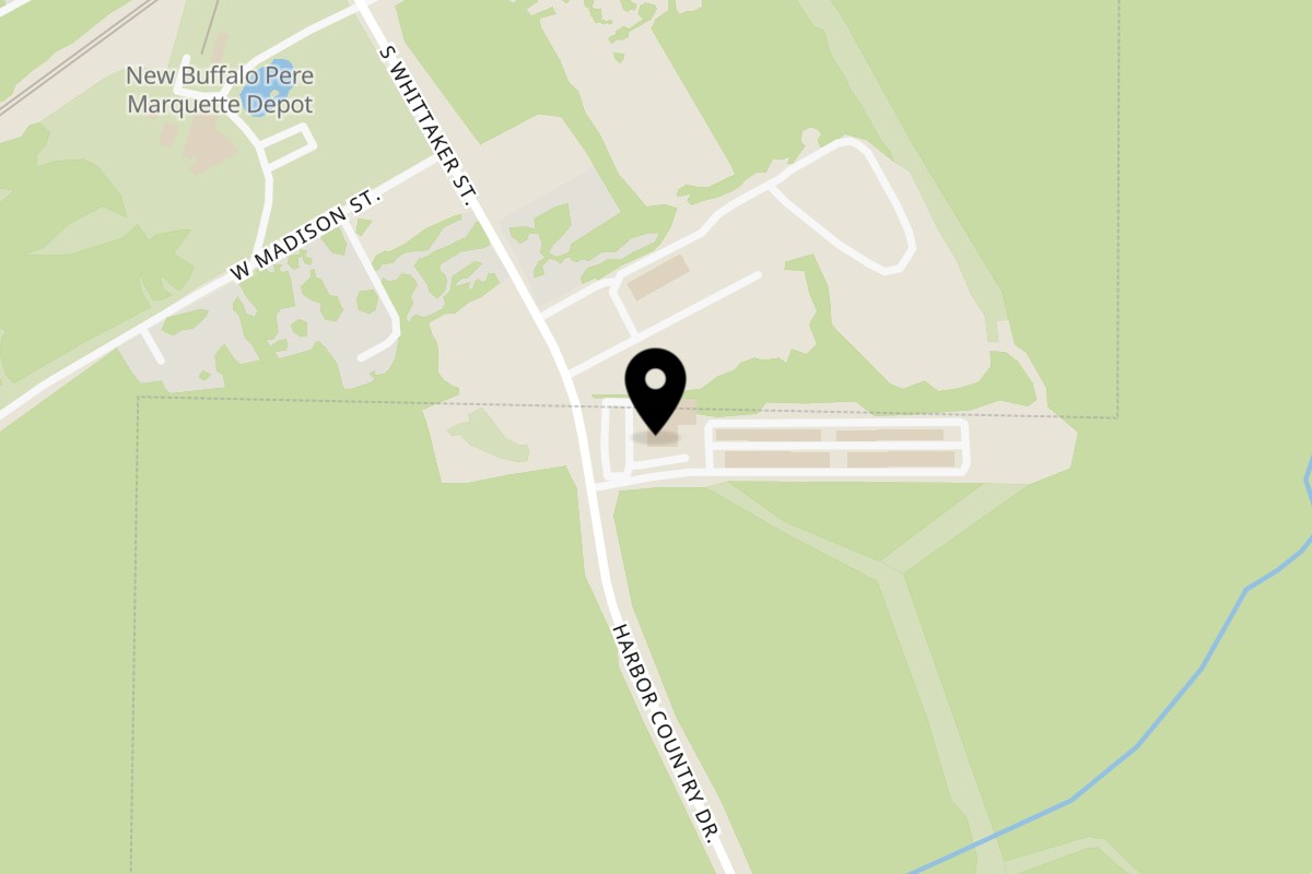 Map showing the location of Al Fuego Grill & Bar on 18529 Harbor Country Dr in New Buffalo
